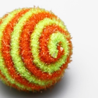 Шар-погремушка блестящий двухцветный, 5 см, микс цветов