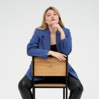 Пиджак женский MIST plus-size, р.56, синий Пиджак женский MIST plus-size, р.56, синий