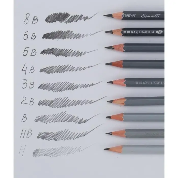 Набор карандашей чернографитных ЗХК "Сонет", 6 штук, 8B, 133411690
