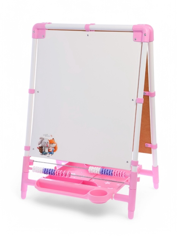 Доска знаний-мольберт 2 двусторонний ДЗМ2/РЗ розовый-2