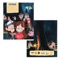 Тетрадь в клетку 24 листа, 5 видов МИКС, обложка мелованный картон, &laquo;Гравити Фолз&raquo;