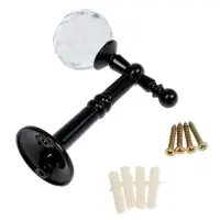 Крючок - держатель для штор на стену CAPPIO KS043, металлический, цвет черный, 2 шт