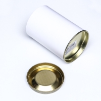 Тубус белый 73х110 мм (90 мм внутренняя высота), картон, металлическая крышка Тубус белый 73х110 мм (90 мм внутренняя высота), картон, металлическая крышка