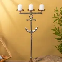 Подсвечник на 3 свечи "Якорь" алюминий 35х17,5х79 см