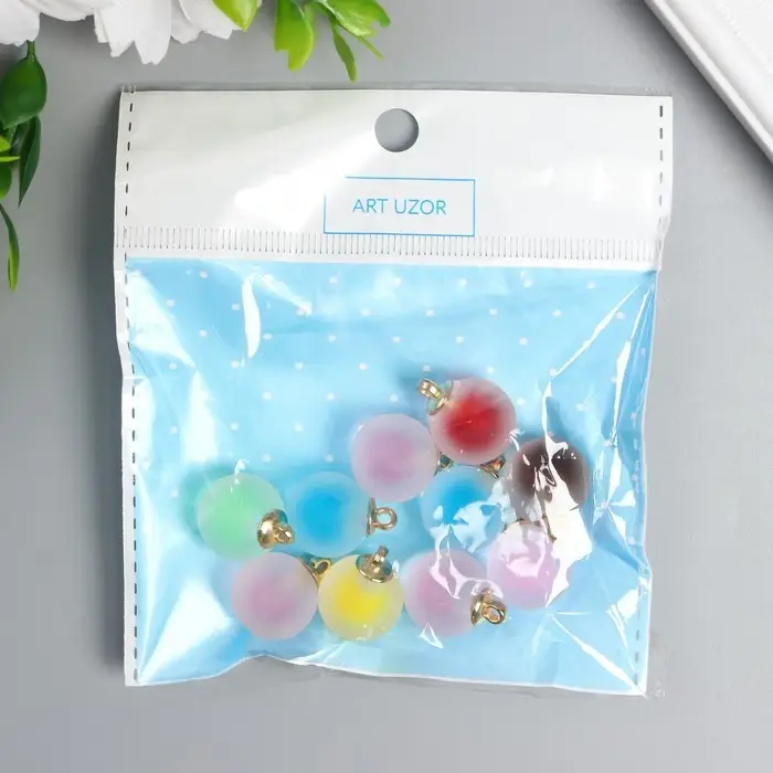 Подвеска для творчества акрил &laquo;Шар&raquo;, матовый разноцветный, 2.1&times;1.6 см