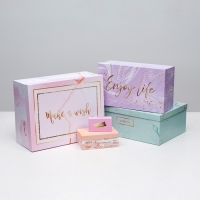 Набор коробок 15 в 1, упаковка подарочная, &laquo;Текстурный&raquo;, 12 х 6.5 х 4 см - 46.5 х 30 х 17.5 см