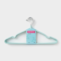 Плечики - вешалки для одежды антискользящие Доляна, 40&times;19 см, 10 шт, цвет зелёный