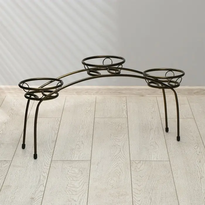 Подставка для цветов, напольная, на 3 горшка, d = 14 см, бронзовая, &laquo;Арка&raquo;