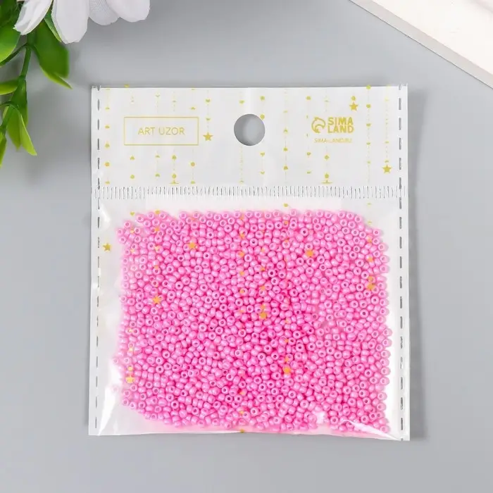 Бисер стекло 12/0 "Тёплый розовый" 15 гр