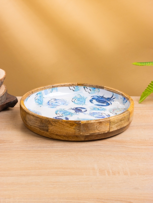 Блюдо "Крабы" дерево манго 25х25х4,5 см