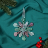 Украшение ёлочное "Снежинка пушистая" 11х11 см, разноцветная