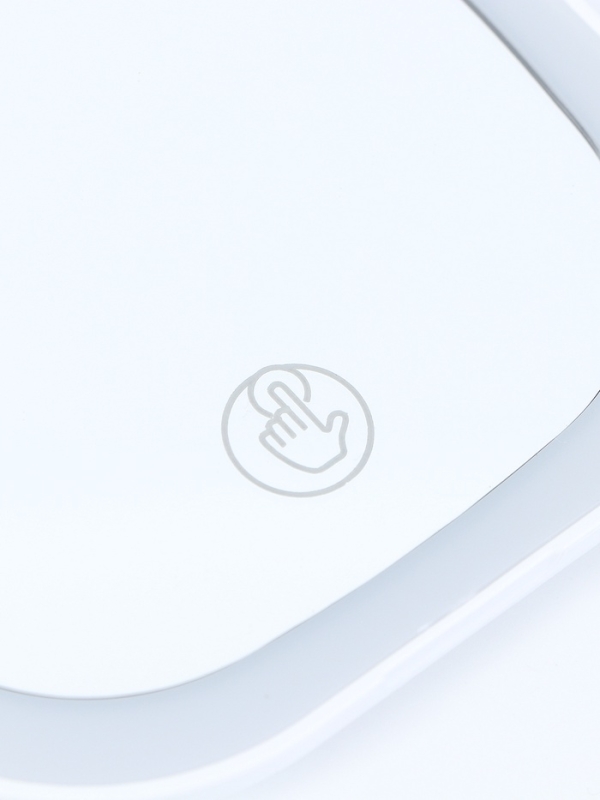 Зеркало косметическое, подсветка 9х9х1,3 см, 1 диод, увеличение, от АКБ, белое