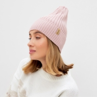 Шапка женская MINAKU "Трюфель" цвет пудра, размер 54-56 Шапка женская MINAKU "Трюфель" цвет пудра, размер 54-56