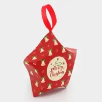 Подарочная коробка игрушка на ёлку складная &laquo;Звезда колокола&raquo; 7&times;5.5&times;2 см