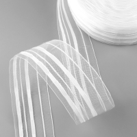 Шторная лента 60мм×50±1м фиксированная сборка органза 2 шнура Шторная лента 60мм×50±1м фиксированная сборка органза 2 шнура