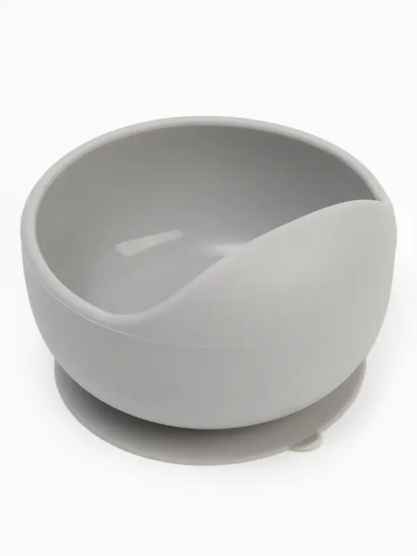 Тарелка детская на присоске и ложка, серый, Mum&Baby