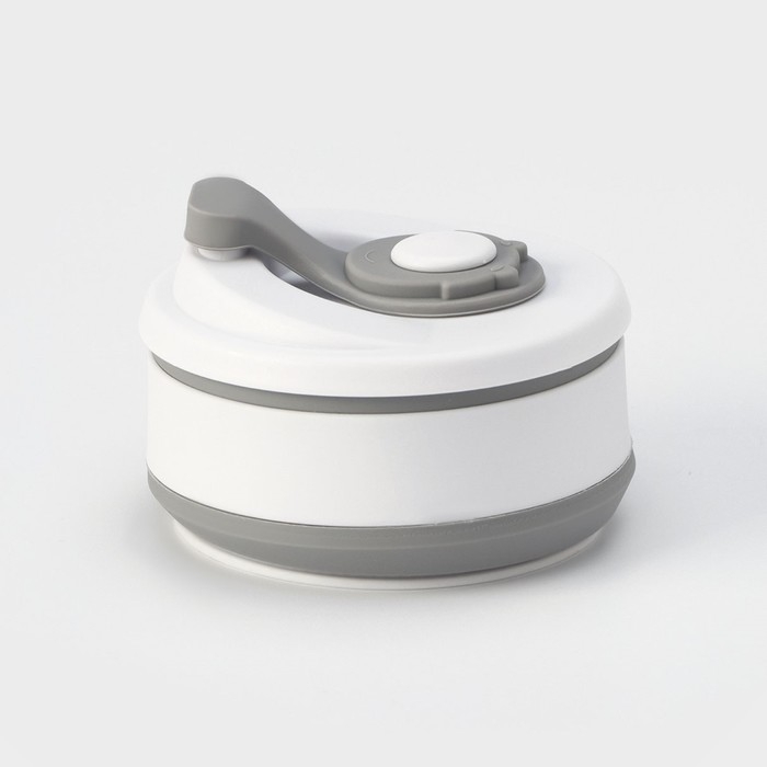 Стакан складной с крышкой Доляна &laquo;С собой&raquo;, 350 мл, 8,5&times;14 см, цвет серый