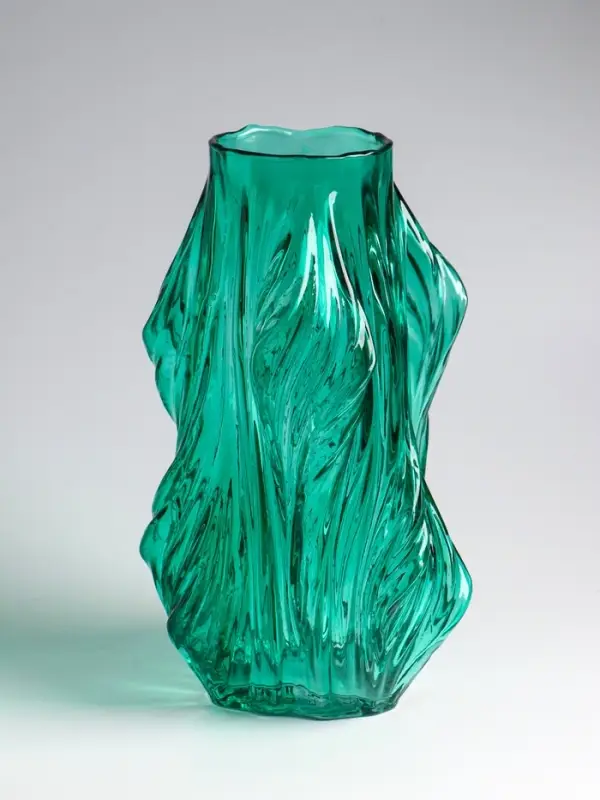 Ваза настольная стекло "Греверли" 31х10 см, зелёный