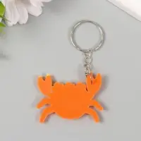 Брелок резина "Крабик в цветочном венке" 4,3х5х0,5 см