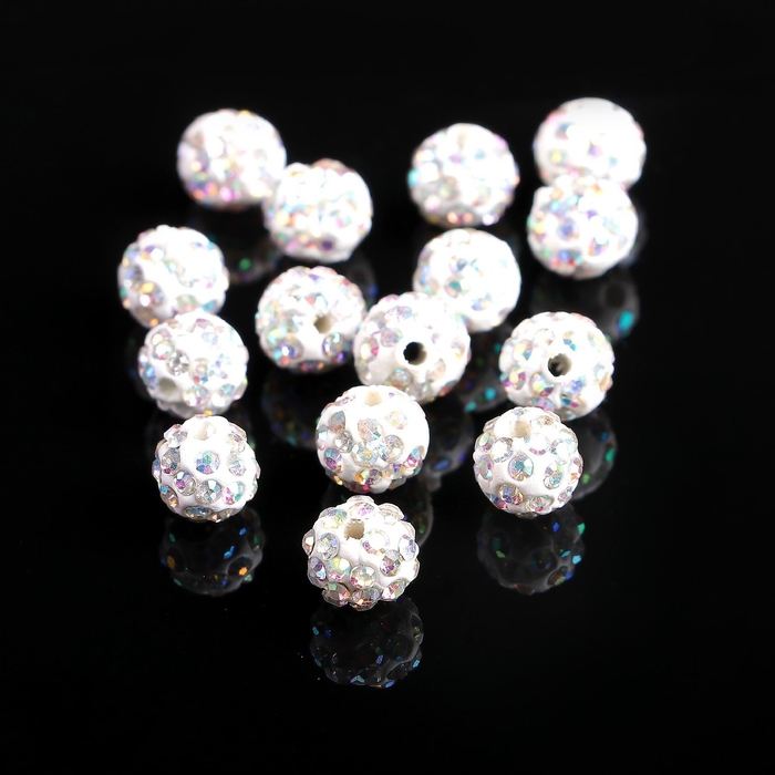 Бусина &laquo;Шамбала&raquo; 8 мм (набор 15 шт.), цвет радужный