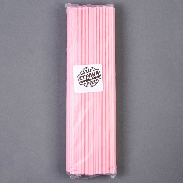 Трубочка для шаров и флагштоков, d=5 мм, цвет розовый, набор 100 шт.