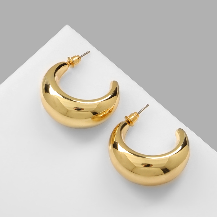 Серьги пластик &laquo;Круг&raquo; гало, цвет золото