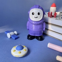 Точилка 2 отверстия с контейнером "Космонавт", с ластиком, МИКС Точилка 2 отверстия с контейнером "Космонавт", с ластиком, МИКС