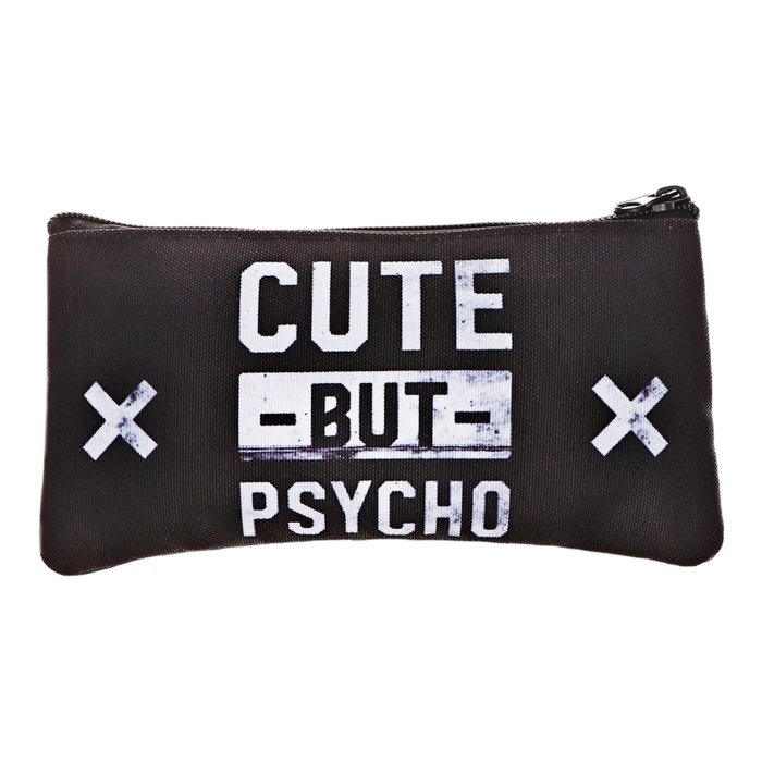 Пенал мягкий 1 отделение, 110х210, плоский, универсальный, чёрный, Seventeen