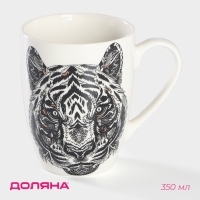 Кружка фарфоровая Доляна &laquo;Тигр&raquo;, 350 мл