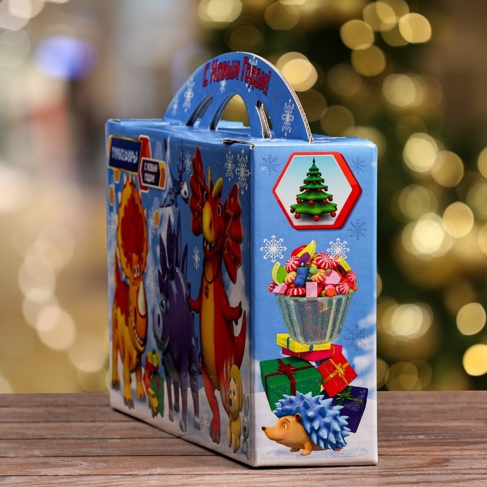 Новый год. Подарочная коробка Новый год. Подарочная коробка "Турбозавры", Портфель , 37 х 8 х 20,2 см.