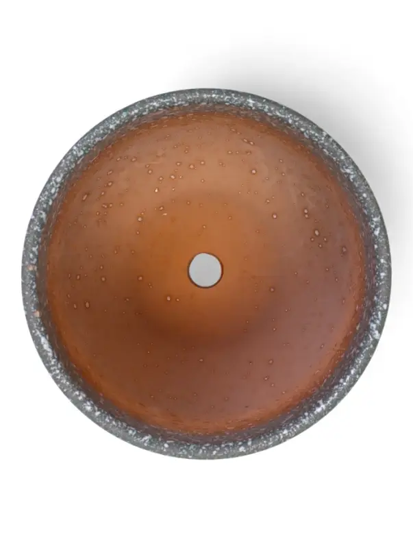 Горшок цветочный  с поддоном 0,8 л, серый керамика "Пряности" (М)