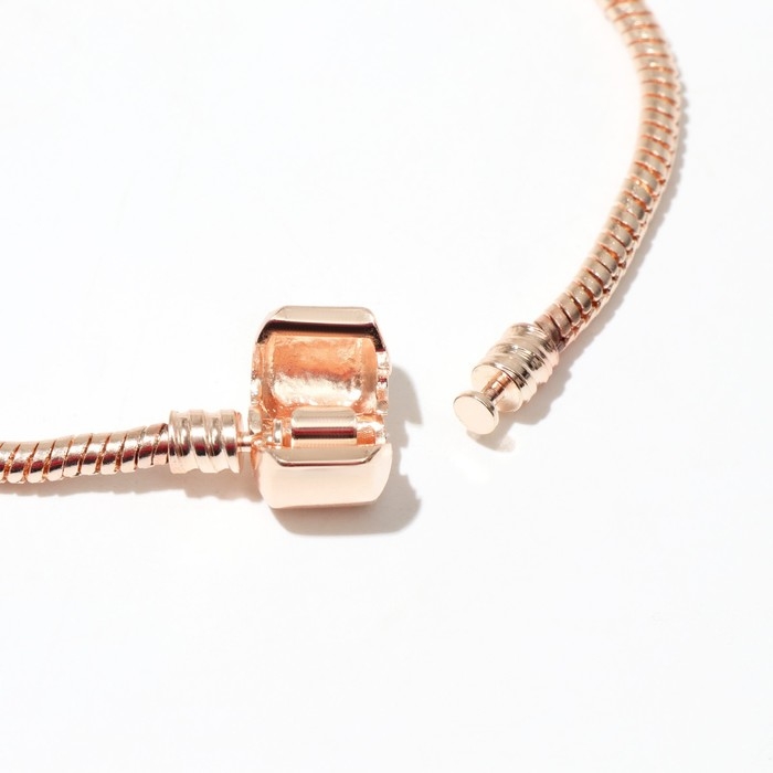 Основа для браслета &laquo;Бусинка&raquo;, цвет розовое золото , 17 см