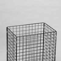 Корзина-накопитель складная, на колесах, 1 полка, 60&times;40&times;80 см, цвет чёрный