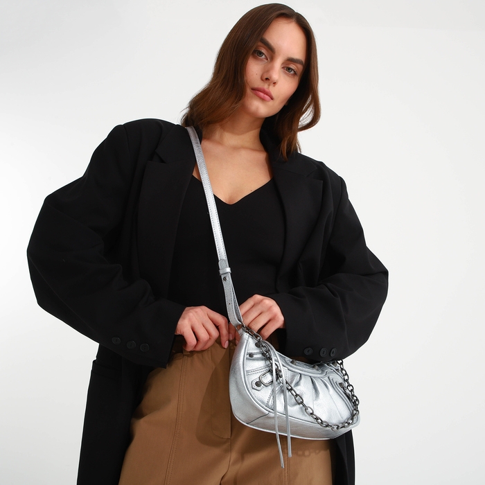 Сумка женская кросс-боди, на молнии, цвет серебряный Сумка женская кросс-боди, на молнии, цвет серебряный