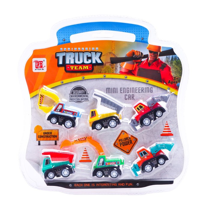 Набор инерционных машин &laquo;Строительная техника&raquo;, 6 штук