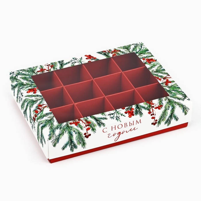 Коробка складная под 12 конфет «Новогодний аромат», 14.4 х 18.4 х 3.8 см, Новый год Коробка складная под 12 конфет «Новогодний аромат», 14.4 х 18.4 х 3.8 см, Новый год