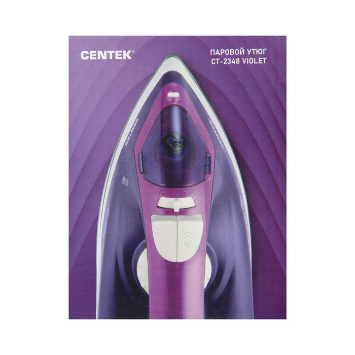 Утюг Centek CT-2348, 1300-1800 Вт, керамическая подошва, 200 мл, фиолетовый Утюг Centek CT-2348, 1300-1800 Вт, керамическая подошва, 200 мл, фиолетовый