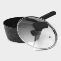 Ковш с крышкой Доляна &laquo;Первый дом&raquo;, 1,2 л, d=18 см, антипригарное покрытие, индукция, цвет чёрный