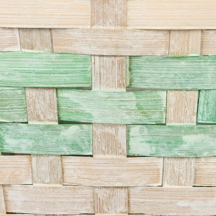 Корзина плетеная, D25 х 18 х 11/19 см, зелёная, бамбук Корзина плетеная, D25 х 18 х 11/19 см, зелёная, бамбук