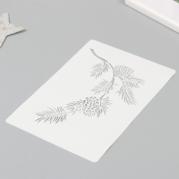 Трафарет пластиковый "Веточка ели", размер 16х24 см