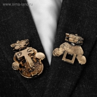 Зажим для кардигана &laquo;Орден&raquo;, цвет коричневый в чернёном золоте