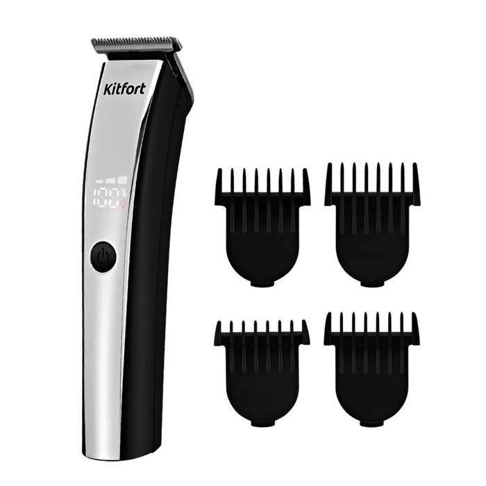Триммер для волос Kitfort КТ-3131, 4 насадки, АКБ, серебристо-чёрная Триммер для волос Kitfort КТ-3131, 4 насадки, АКБ, серебристо-чёрная