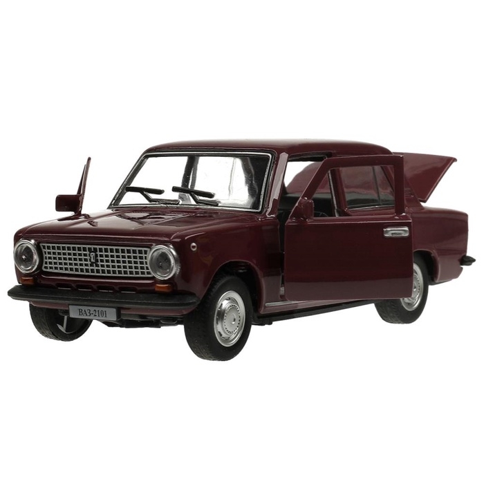 Машинка металлическая &laquo;ВАЗ-2101&raquo;, ретро - модель &laquo;Копейка&raquo;, открываются двери, багажник, инерция, 12 см, фиолетовый