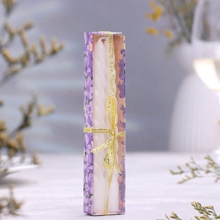 Набор свечей витых, 1,5х15 см, 2 штуки, аромат жасмин