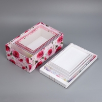 Набор коробок 5 в 1, упаковка подарочная, &laquo;Цветы&raquo;, 22 х 14 х 8.5‒ 32.5 х 20 х 12.5 см