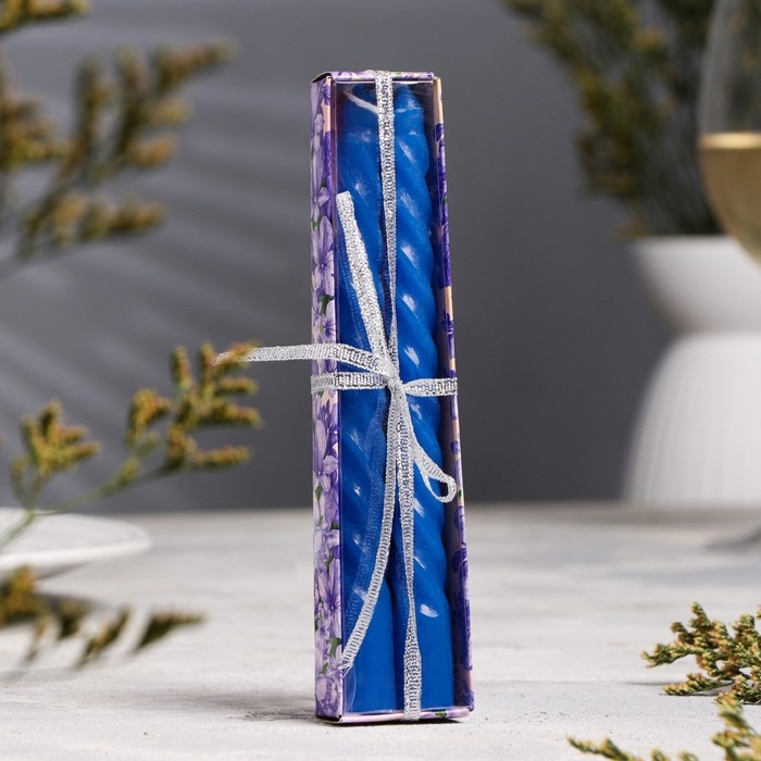 Набор свечей витых,1,5х 15 см, 2 штуки, аромат яблоко Набор свечей витых,1,5х 15 см, 2 штуки, аромат яблоко