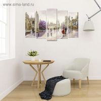 Модульная картина на подрамнике "Светлый город" 2-25х64, 2-25х71,1-25х80  125*80 см