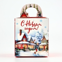 Коробка новогодняя складная &laquo;Город&raquo; 14 х 16 х 14 см, Новый год