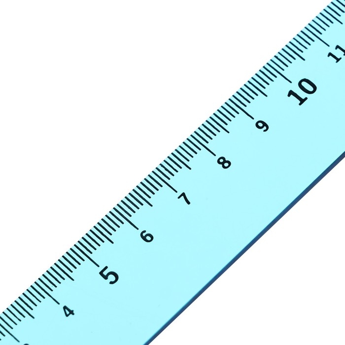 Набор чертёжный 4 предмета (линейка 15 см, угольник 30 &deg;/ 60 &deg;, 10 см; угольник 45 &deg;/ 45 &deg;, 8 см; транспортир 180 &deg;, 9 см), прозрачный синий
