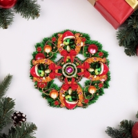 Набор "Золотая подкова", подставка под горячее и 2 подстаканника, D-20,5 см